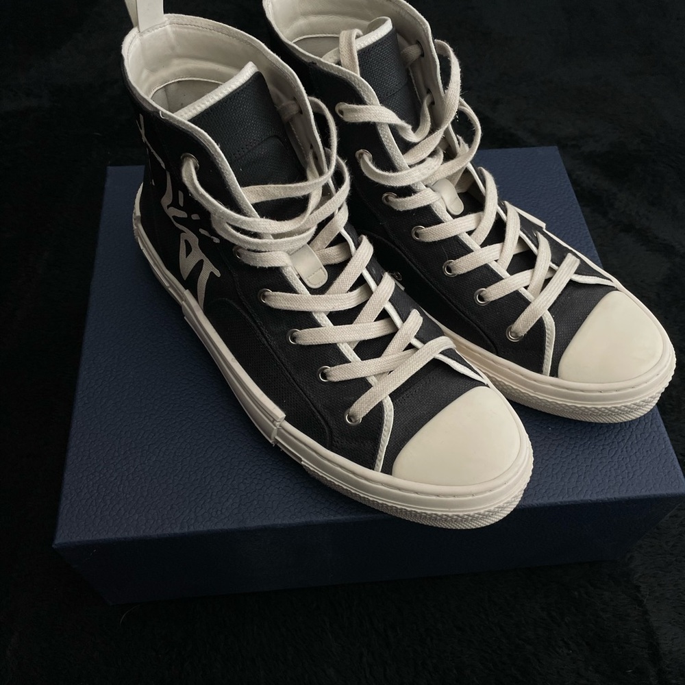 Black and White High-Top Sneakers